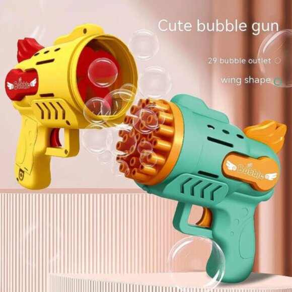 29-Hole Bubble Gun Handheld Electric Bubble Machine Toy Bubble Outdoor yellow - Picture 3 of 4